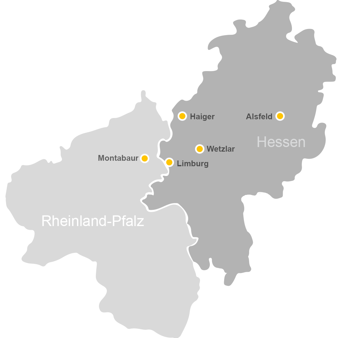 Standorte in Hessen und Rheinland-Pfalz