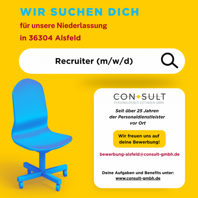 Stelle frei bei uns in 36304 Alsfeld