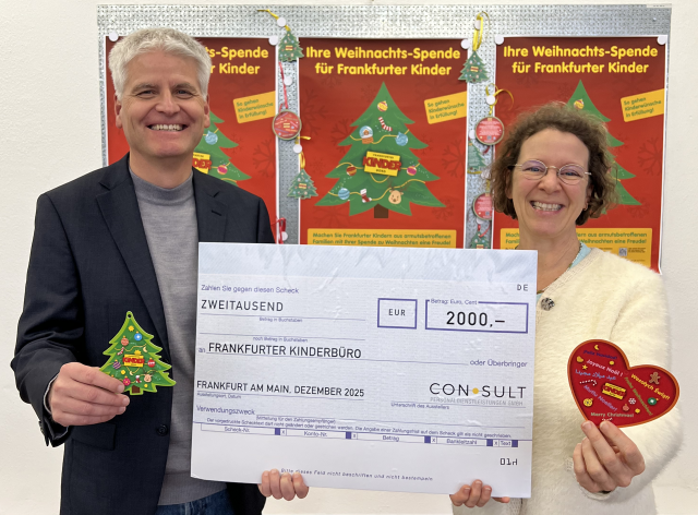 Weihnachtsspende an das Frankfurter Kinderbüro