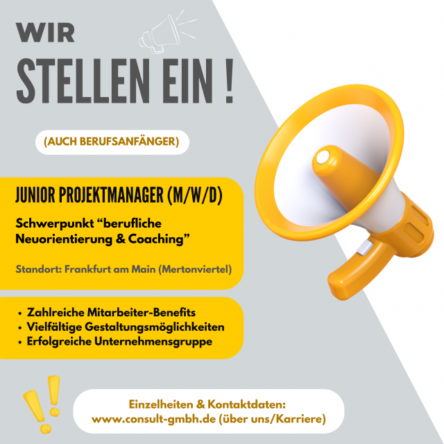 Wir suchen einen Junior Projektmanager (m/w/d)